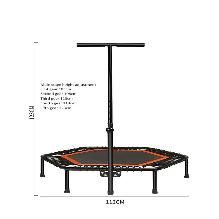 Indoor-Outdoor Mini Trampoline Safety Net Fitness Equipment for Adults and Kids Single Bungee Jumping With Handrail