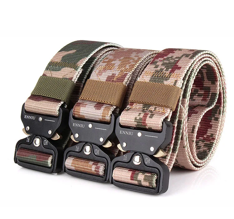 Durable Nylon Canvas Belt with Alloy Buckle Student Training Pants Polyester Leather Material Colorful Belt for Term Begins