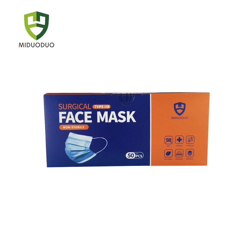 Nonwoven 3 ply 50PCS/Box Earloop Disposable medical surgical mask