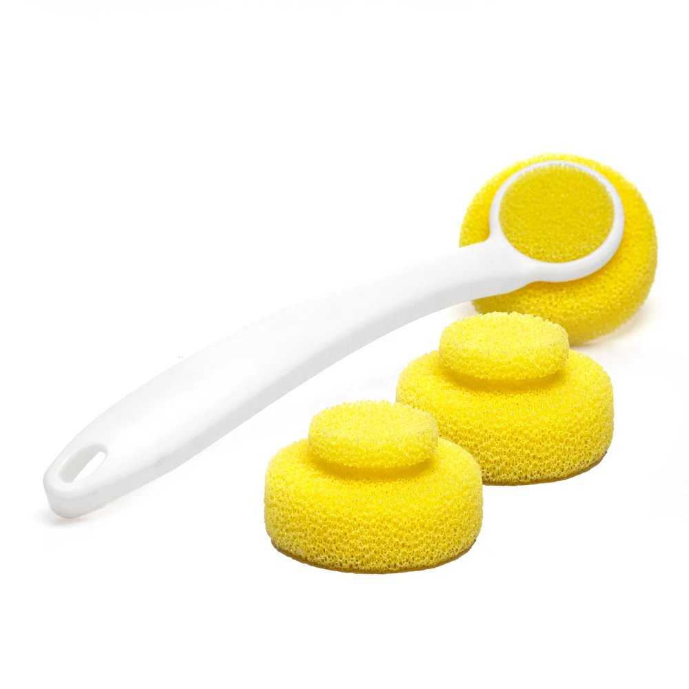 2023 Hot Sell High Density Kitchen Cleaning Scrubber Sponge Durable Cleaning Silicone Scrubber Sponge Brush
