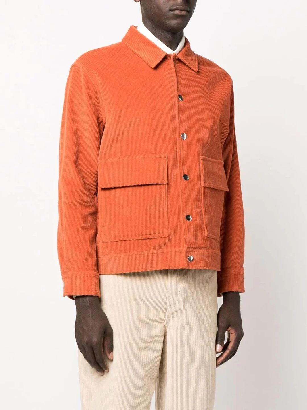 Hand Pockets Turn Down Collar Zip Up Front Durable Cotton Workwear Heavy Cotton Work Jacket for Men