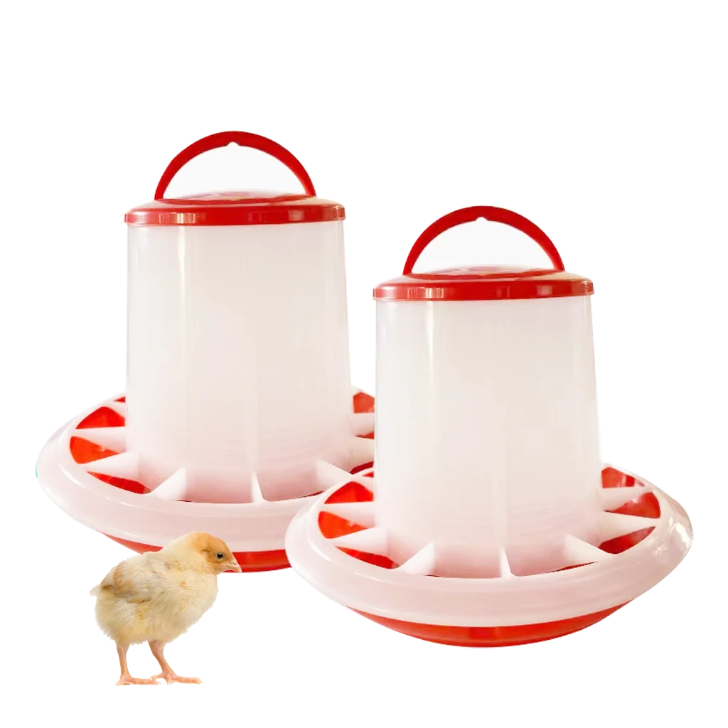 High Quality Strong And Durable Chicken Duck Goose Bird Quail Pigeon Feeding Chicken Automatic Poultry Feeder Bucket With Net