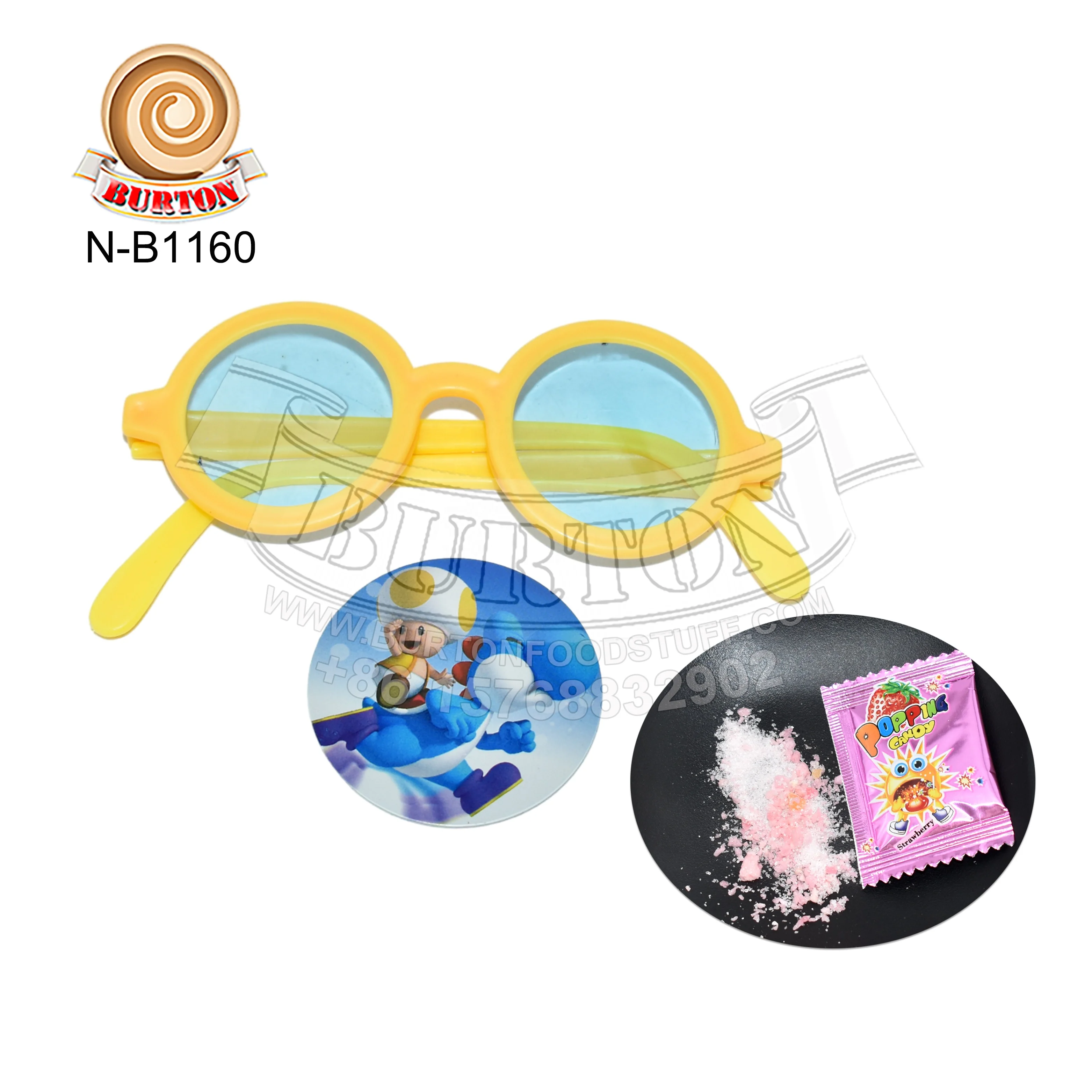 Wholesale glasses toy candy with popping candy and circle card