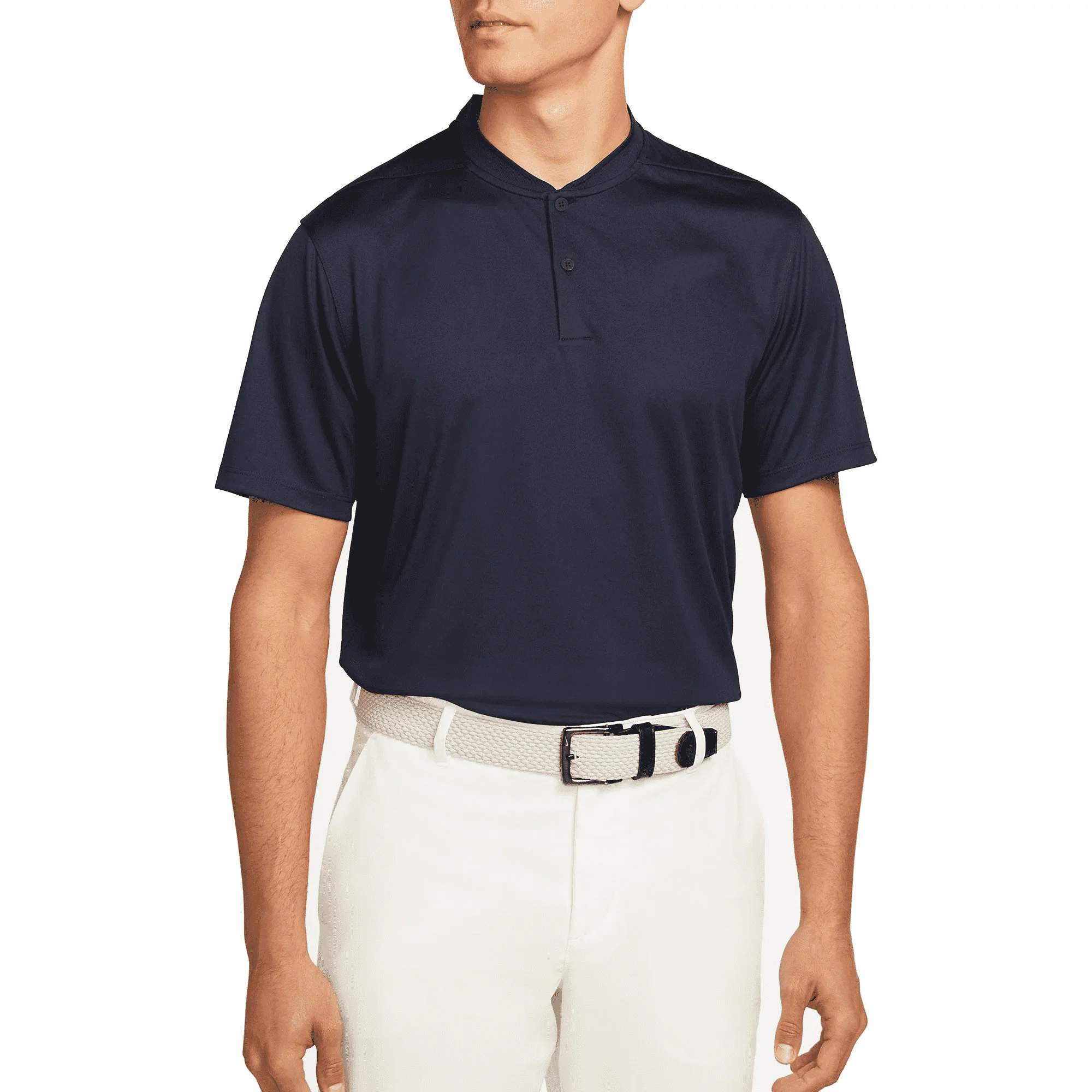 OEM Custom Design Black Embroidery Bomber Neck Double Button Polo Shirt for men
