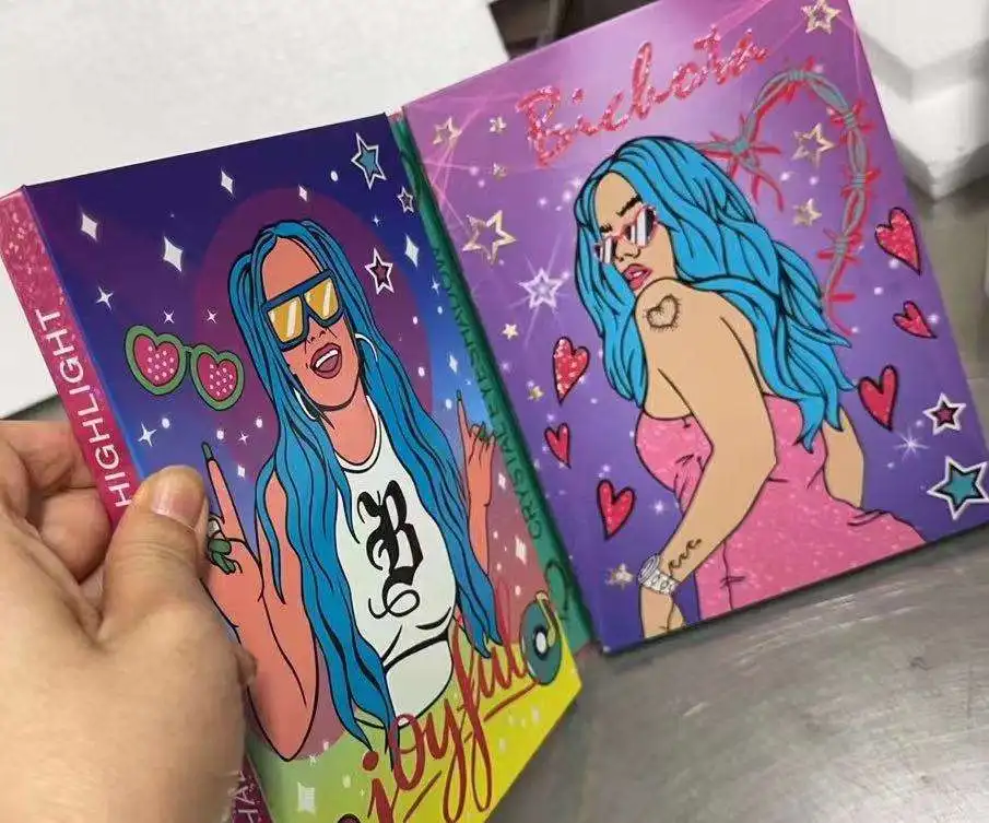 Bella Ultramo Cosmetics Wholesale eyeshadow palettes 4 Pages Karol G palette Long Lasting high pigment eyeshadow sombra de ojos