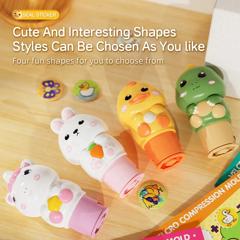 Kids Drawing Larning Toys Magic Seal Sticker Toy Cute Animal Shape Waterproof Stickers Set Seal Stamp For Kids