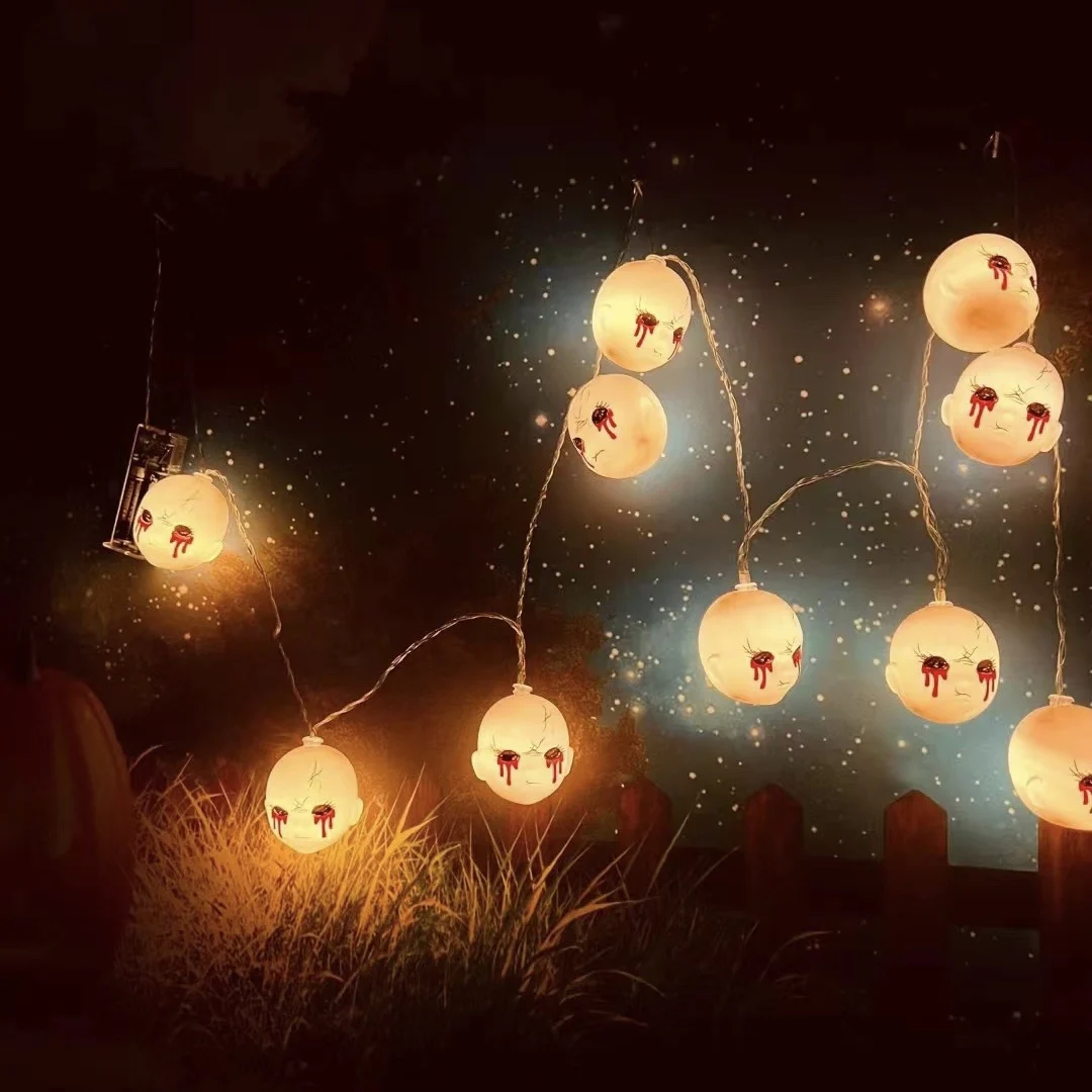 High Quality  1 2 3 m  5  10  20 LED  Halloween Decoration  Ghost Skull Bike Lights