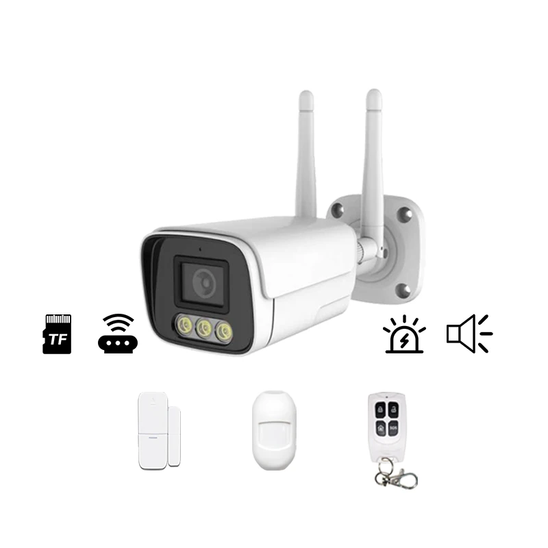 Tuya Full Color Night Vision Camera In Fire With Alarm