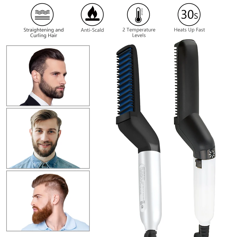 Hot Selling Hair Curling Brush Beard Straightener For Men Styler