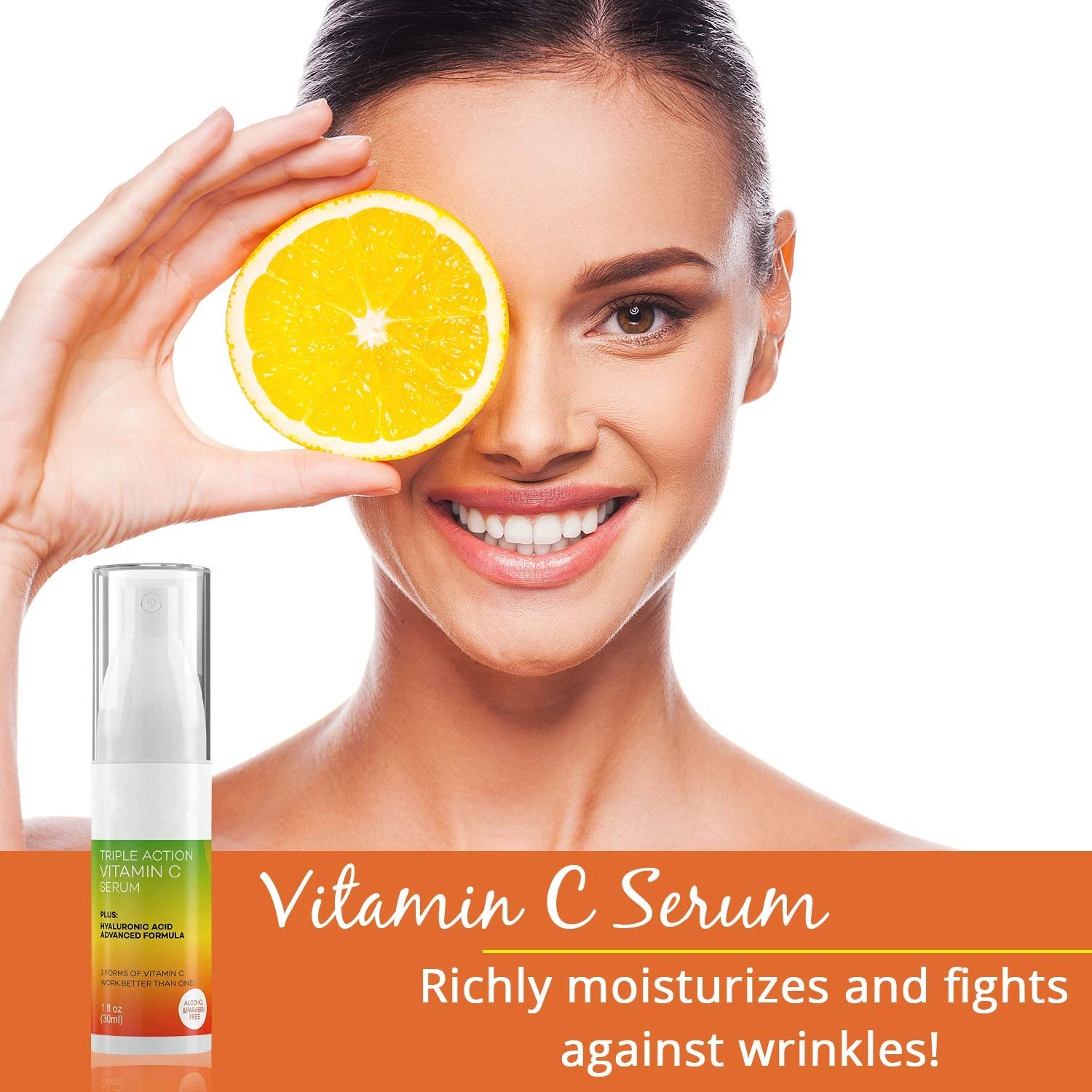 Private Label Vitamin C Face Serum | Dark Spot Corrector with Hyaluronic Acid | Triple Action Face Moisturizer