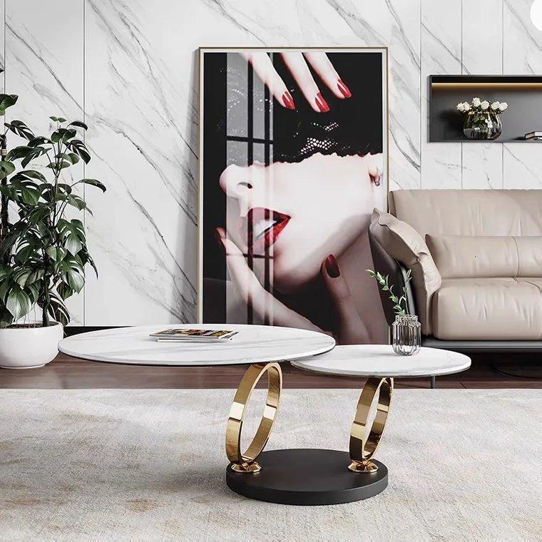 Легкий роскошный и простой журнальный столик из нержавеющей стали, современный журнальный столик