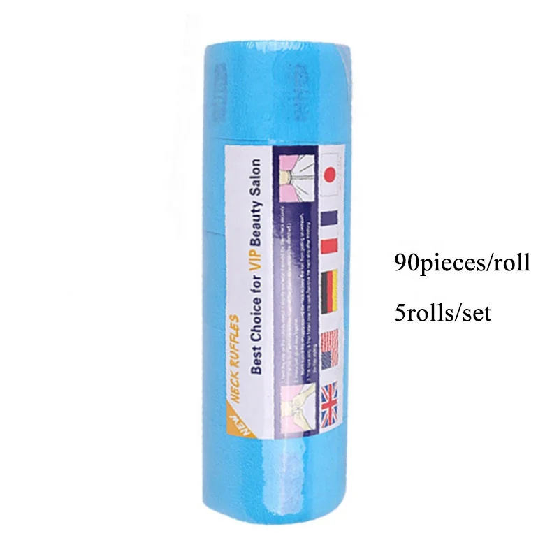 Factory price waterproof  Barber Neck Strips for Haircut, Salon Accessories Disposable ruffles roll Paper Barber Neck Strips