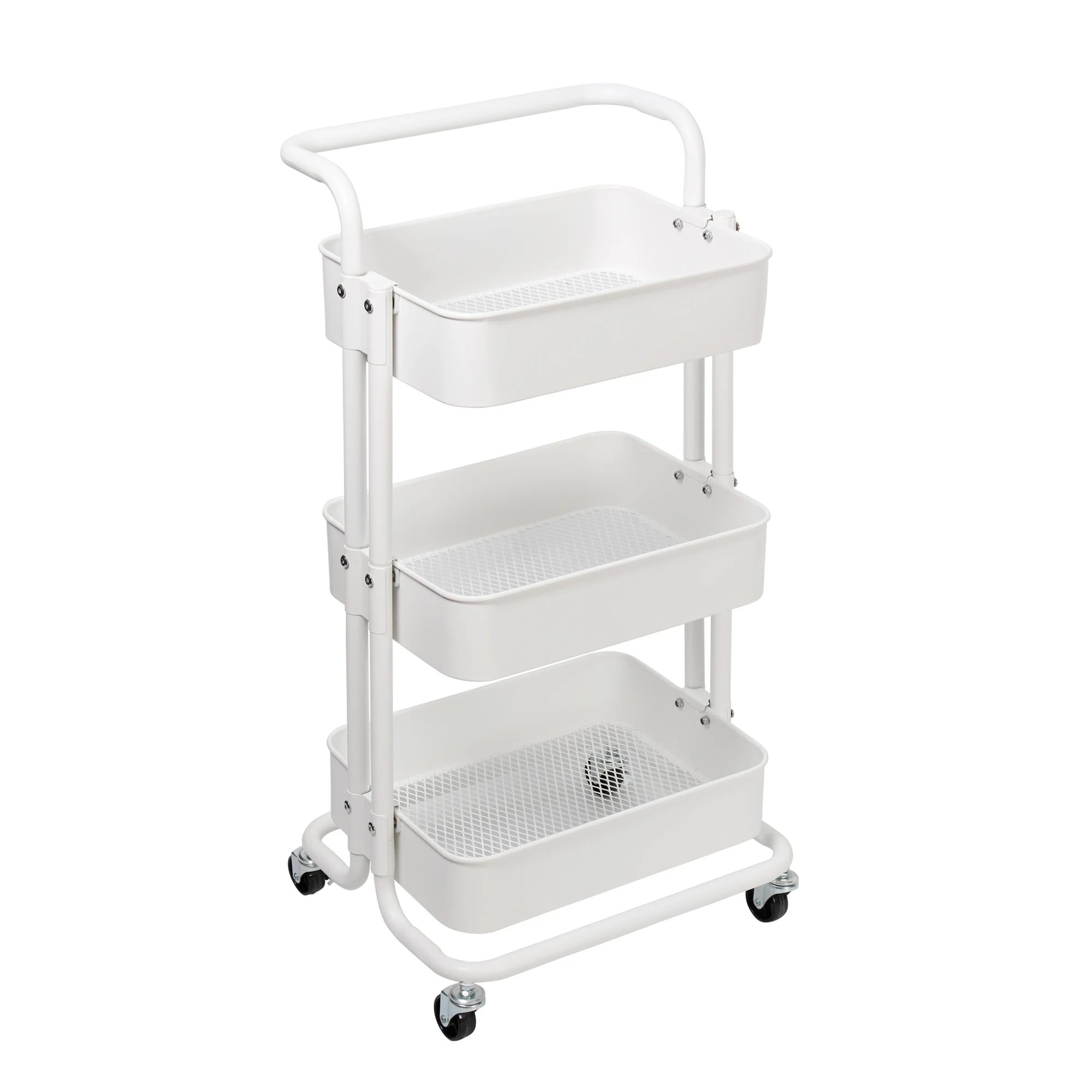 
Metal Kitchen Serving Trolley Cart with Wheels Home Furniture 