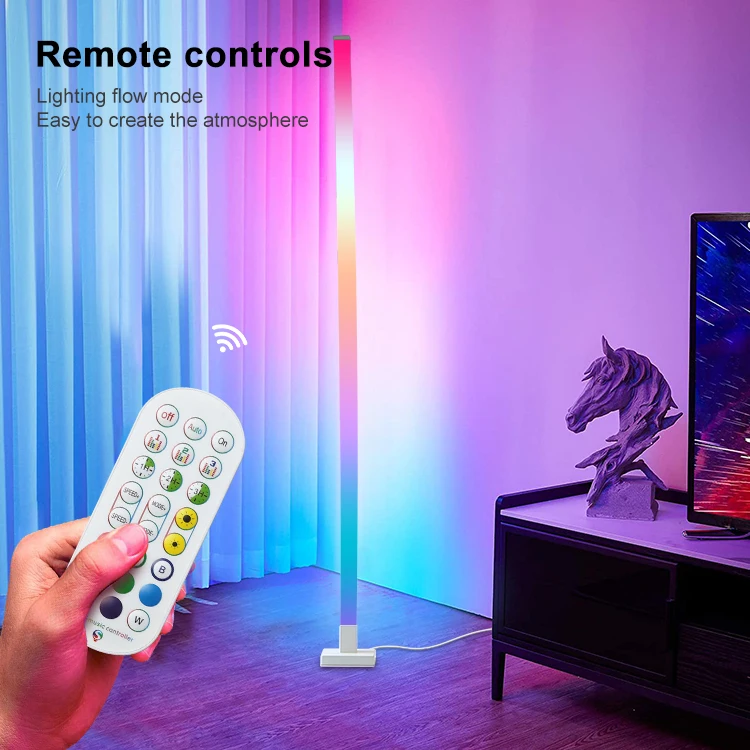 nordic designer luxury RGBIC standing light Music sync Dimmable modern decorative led floor lamps corner for living room bedroom