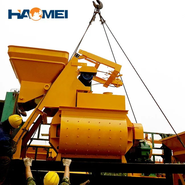 Chinese Skid Steer 3 Bag 500l 700l Concrete Mixer Electric Twin Shaft for Sale