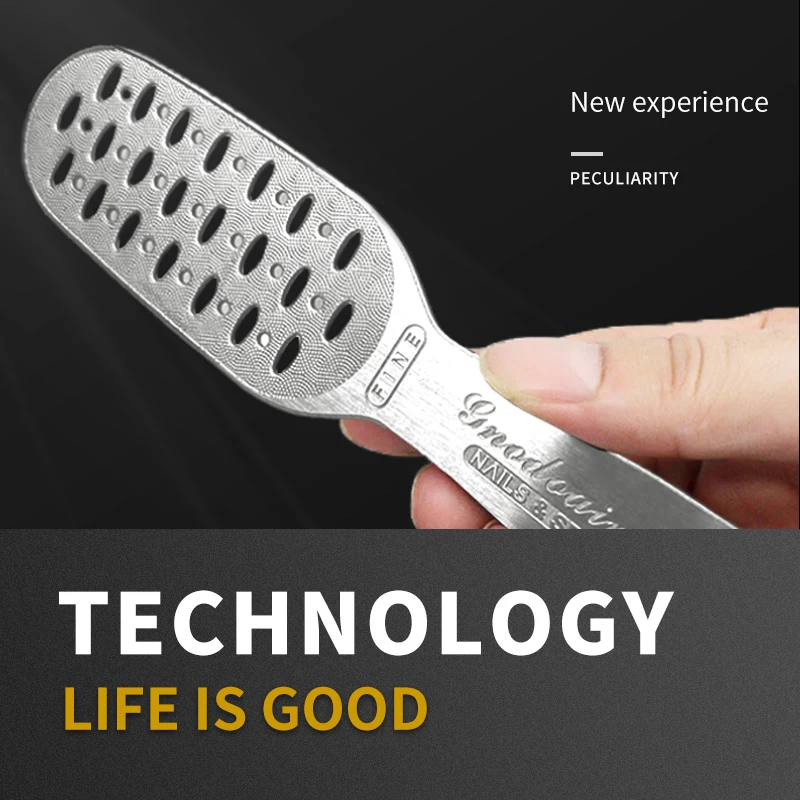 Professional pedicure tool double side nickel feet dead skin remover stainless steel foot grinder rasp foot file