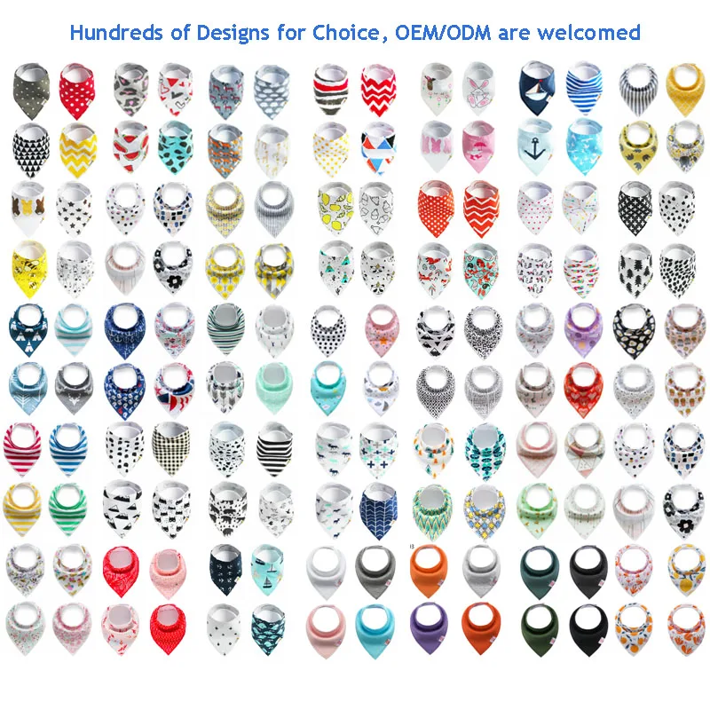 Ultra soft 100% organic cotton Dinosaur Bandana baby drool bib custom cotton baby bibs