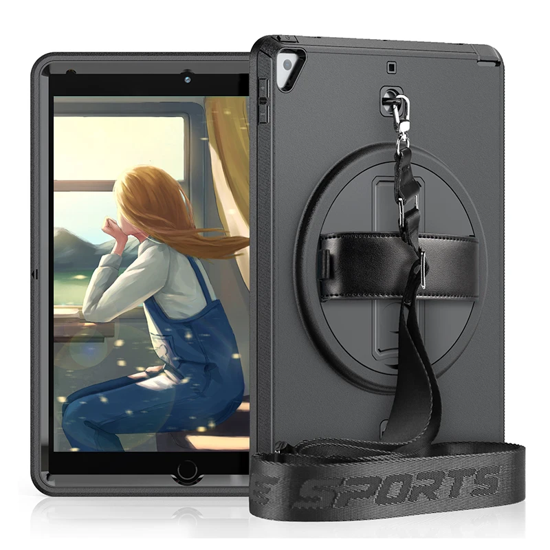 3-layer Case With Shoulder Strap For Ipad Mini 4 5 6/Amazon Fire Hd 8 Shockproof Drop Resistance Tablet Case for amazon fire 8