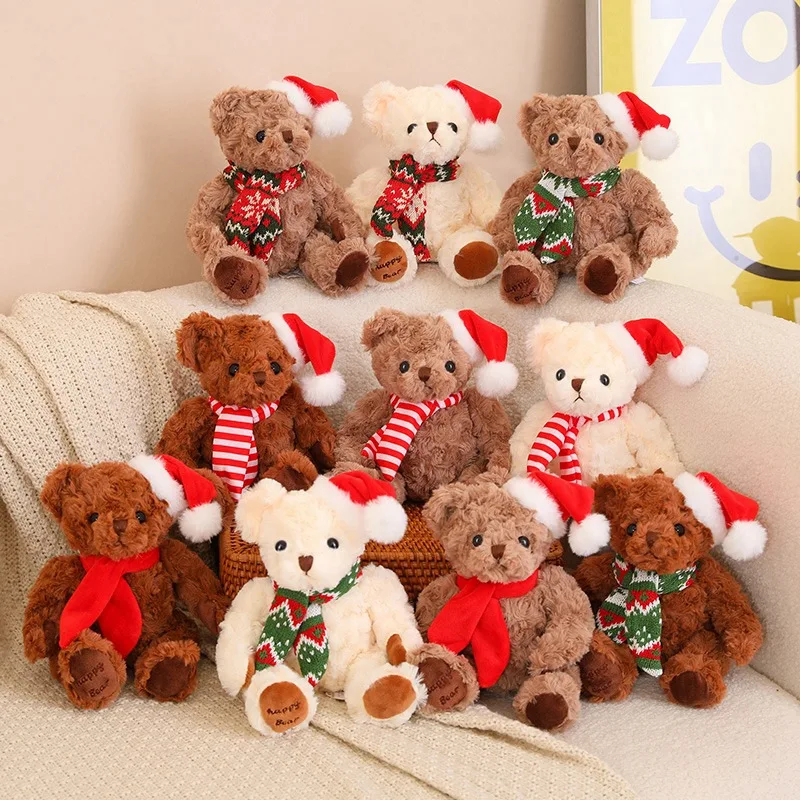 Manufacturers Wholesale Stuffed 20cm Toy Bear Bow Tie Hat Wear Clothes  To Send Gifts To Children Friends