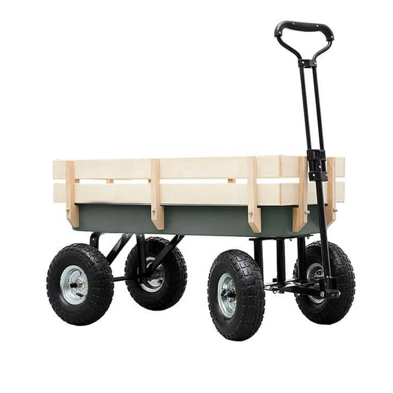 Manufacturer Strength Capacity Utility, Wheels camping trolley collapsible Handle Wooden Railing Kids Beach Folding Wagon Cart/