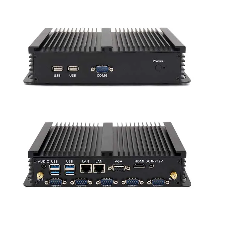 Безвентиляторный multi com с двумя LAN мини-ПК linux компьютер настольный i5 5200U промышленный