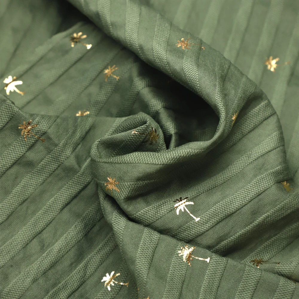 Фабричный модный дизайн, оптовая продажа, Нетканая ткань в полоску с принтом дерева для женской одежды