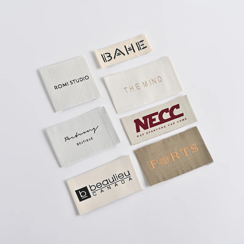 Customized Brand Logo Clothes Garment Fabric Labels High Density Clothing Satin Printing Tag Woven Labelsbels