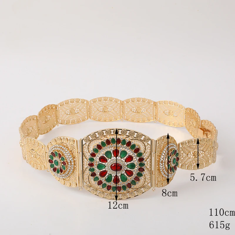 Высококачественный золотистый пояс со стразами на заказ, роскошный свадебный металлический пояс Caftan для женщин