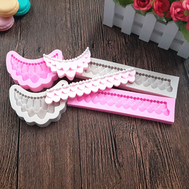 Hot selling fondant chocolate candy decoration pattern silicone mold cake decoration tool cake edge mold clay baking tool