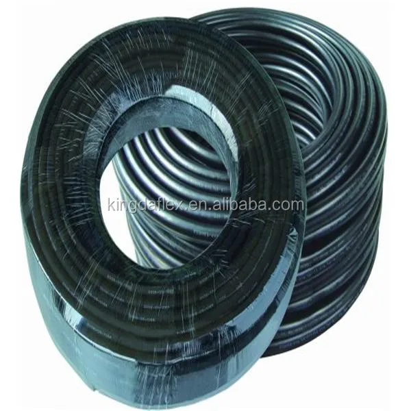 Textile Braid Air Compressor Hose 1/2 3/8 20 Bar Coil Black Rubber J1402 Dot Air Brake Hose With Air Hose Couplings