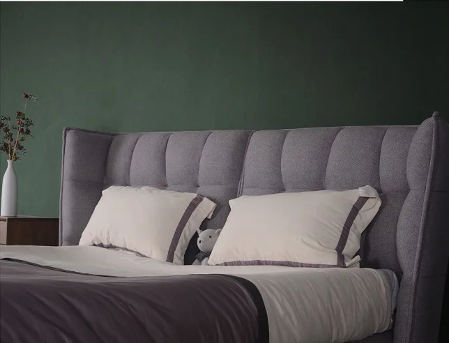 New Arrival Modern King Size Bed Solid Wood Bedroom Furniture Bedroom Set Home Furniture Style Soft Upholstered Fabric 2 Years