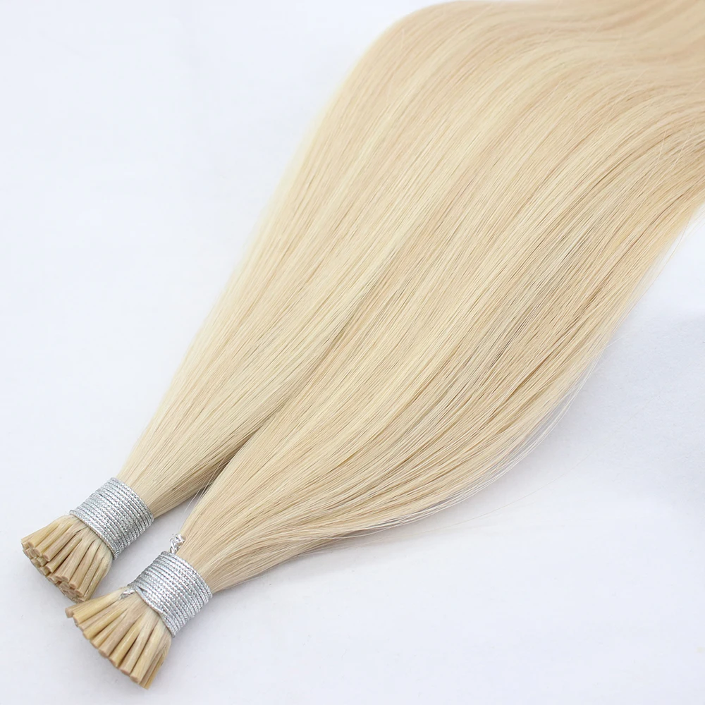 Wholesale Remy Cuticle Aligned Hair Ash Blonde Natural Wave I Tip Raw Virgin Hair Extension i-tip hair