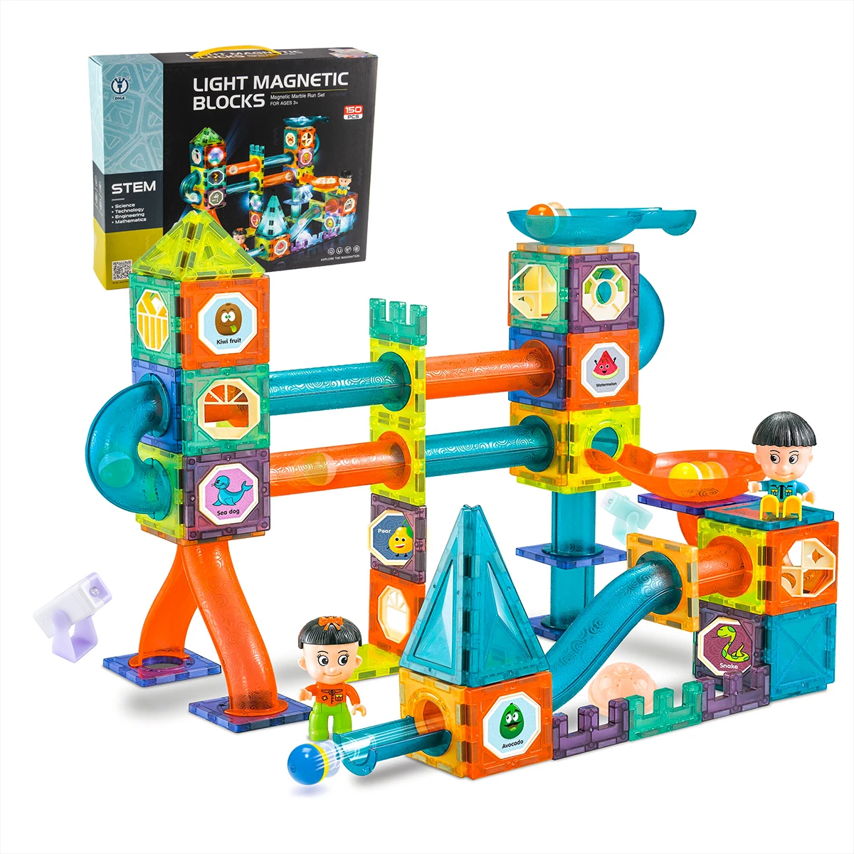 High Quality Plastic Pipe Blocks Building Toys For Children Magnetic Building Block Marble Run Toy