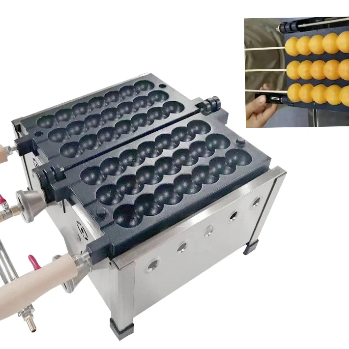 
Gas Type Electric Skewer Waffle on a Stick Machine Sugar-coated Haws Shape Waffle Iron Maker Ball-shape Cake Baker 