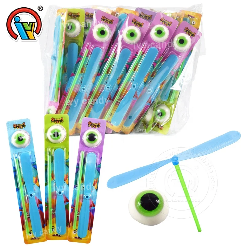 China toy candy factory flying toy with eyeball gummy candy for kids