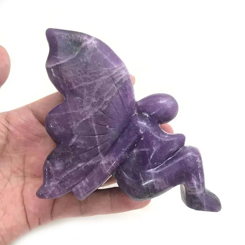 
Wholesale Hand Carved Natural Lepidolite Beauriful Faery Carving Crystal Carving For Decoration  (1600281164610)