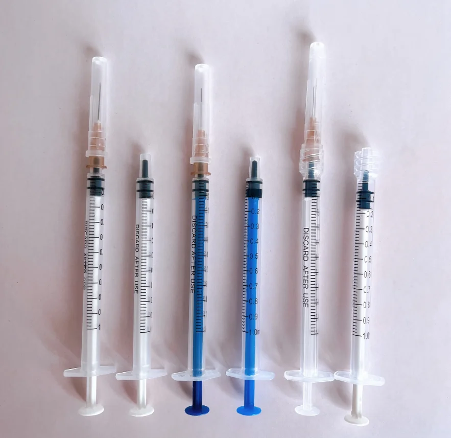 Wholesale high quality disposable beauty syringe 1ml luer slip and luer lock syringe