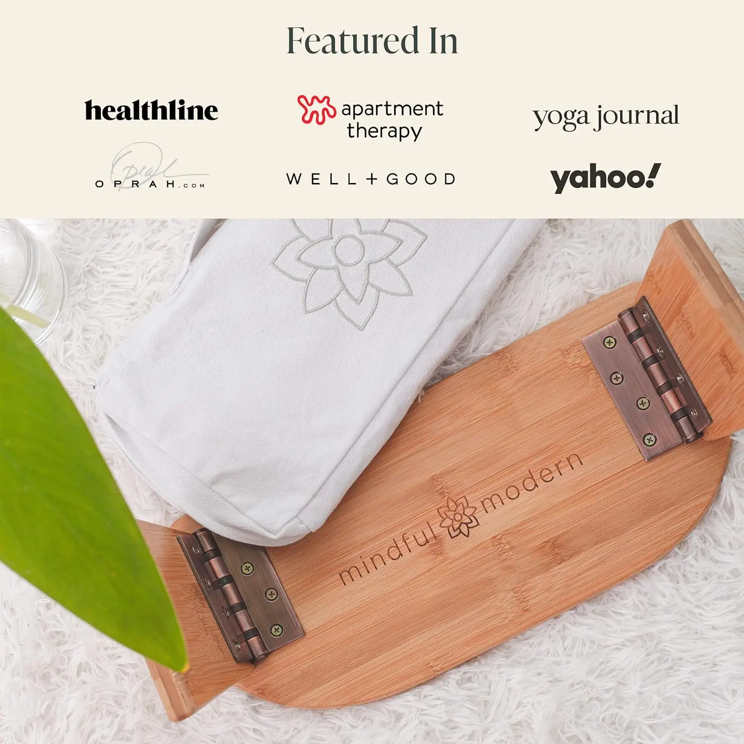 Modern Folding Meditation Bench Bamboo Kneeling Stool with Locking Magnetic Hinges