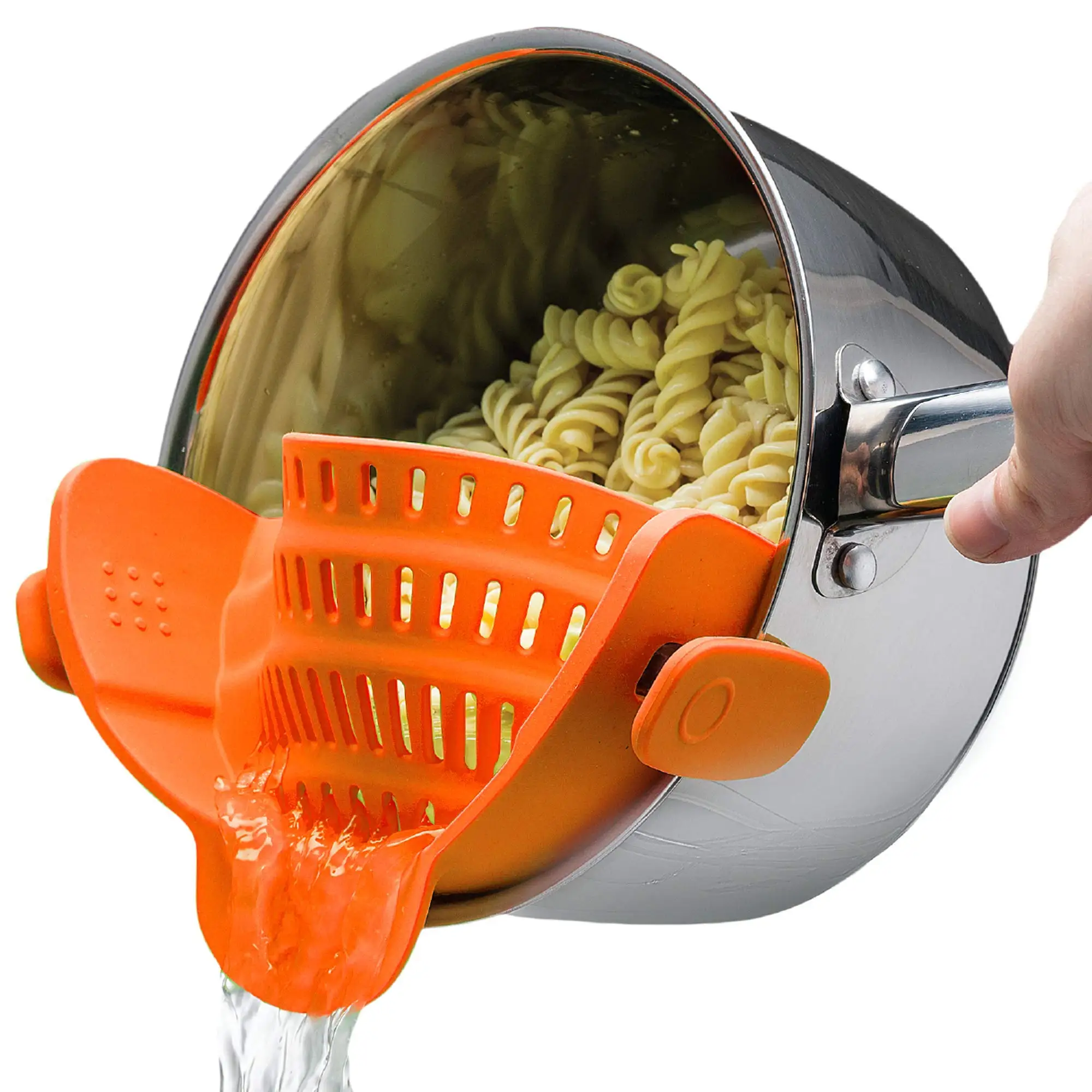 Amazon Hot Sale  Kitchen Pot Bowl Colander Clip On Strainers Household Tool Pasta Strainer Silicone