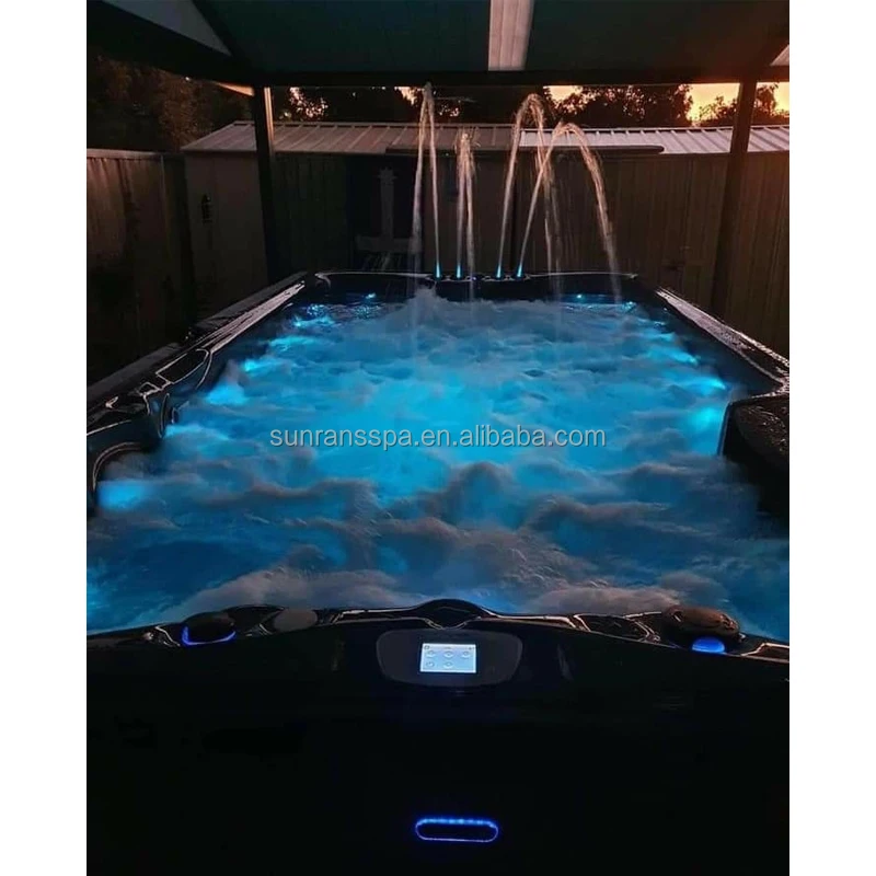 Sunrans high quality swim spa endless pools acrylic balboa swimming pool outdoor for family uesd