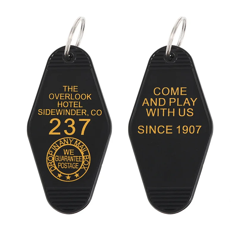 Plastic Vintage Key Tag Hotel Motel Keychain, Key Label Motel Hotel keychain Rhombus Vintage Ornaments  DIY Valentines Day Blank