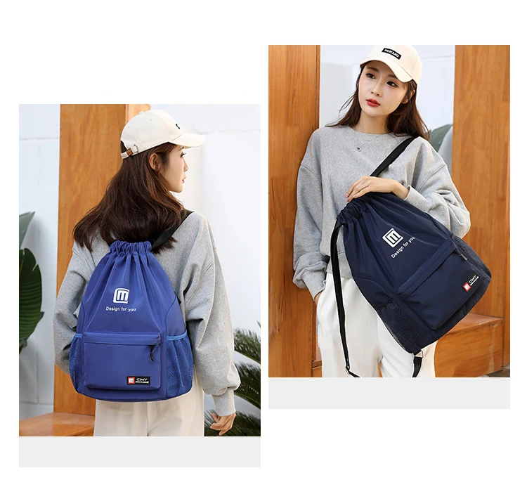 Polyester Sport Drawstring Bag Backpack Light Weight Running Bags Gym Bag Hiking Backpacks For Gym Traveling
