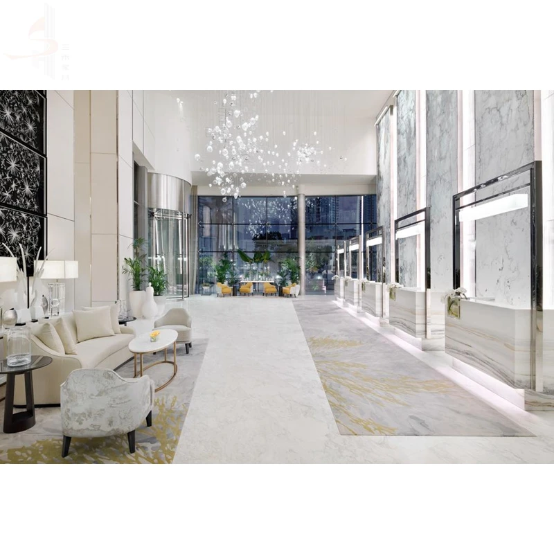 
Modern Design for Living Room Furniture Set Customized Wood Style Hotel Lobby Sofa 