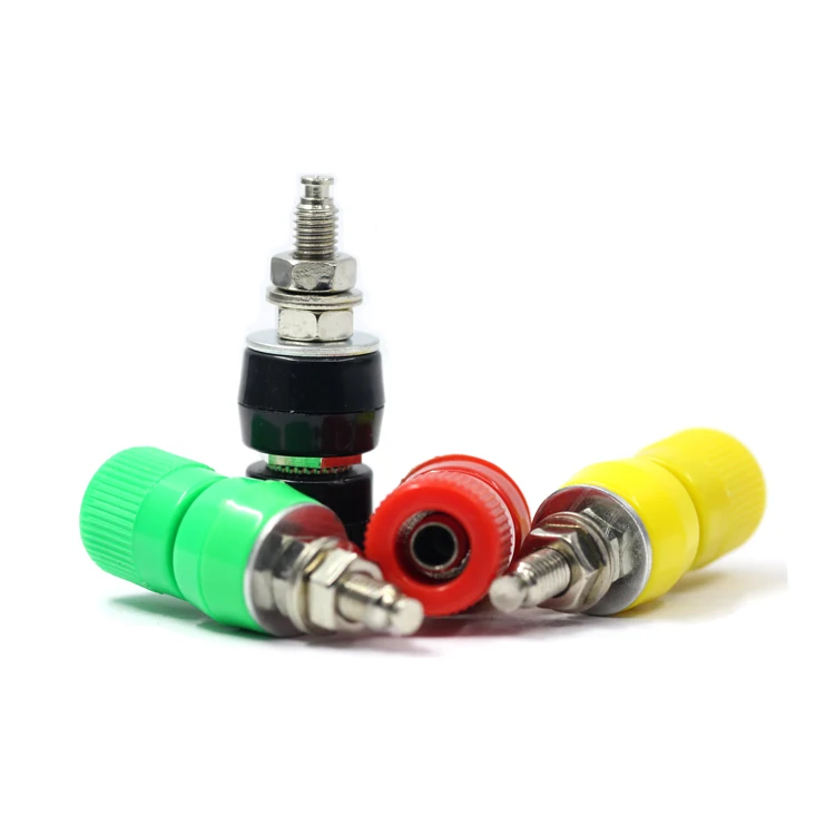 Cleqee 1 5Color 4mm Nickel Plated Panel Socket  Binding Post Banana Jack Plug
