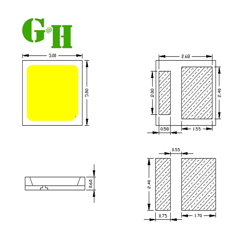 Free Sample LM301B LM301H 0.2W 0.5W 1W SMD LED Diode 3030 5050 2835 White LED SMD Grow Chip from LED outdoor light grow light