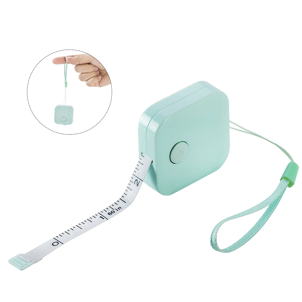 Small mini push button fabric sewing automatic telescopic dual sided measuring tape body tape measure