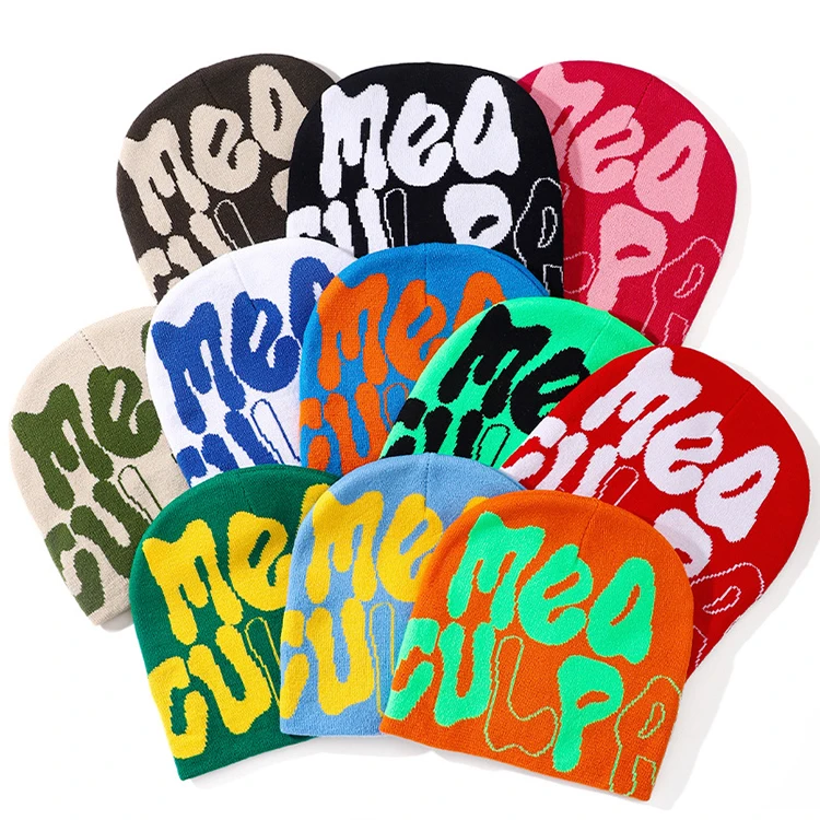 Мужская жаккардовая шапка и с низким профилем вязаная зимняя без манжеты 2023 для женщин