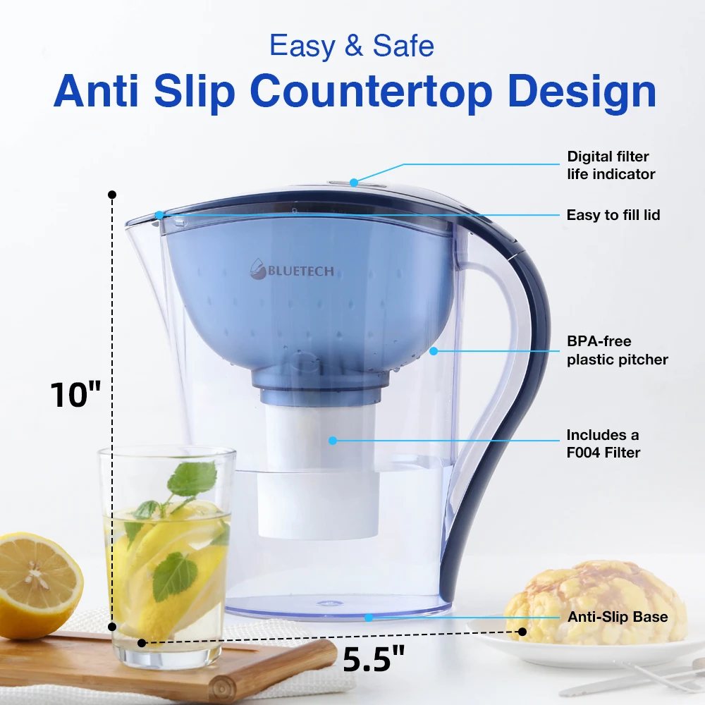 OEM Service China Factory 3.5L Jug 4 Stage Filtration including Activated Carbon Alkaline Portable Water Filter Pitcher