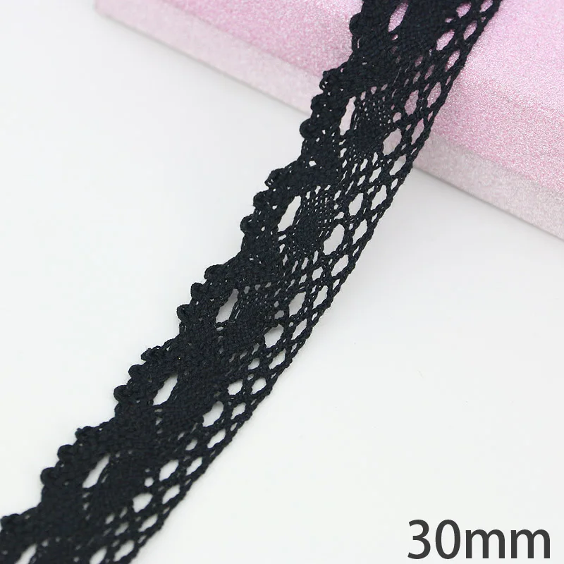 Cotton Embroidered Trim Sewing Handmade Craft Ribbon Materials Black Lace Fabric