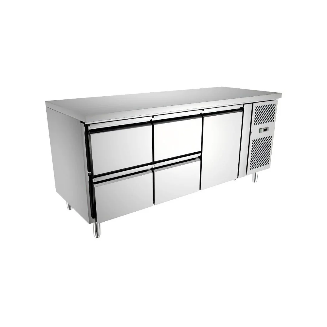 Commercial 3-Door Counter Refrigerator Air Cooling Workbench 420L Capacity Stainless Steel Worktop 3-Door Refrigerator